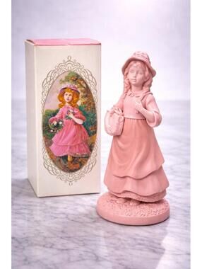 Avon 1970s Pretty Girl Pink Somewhere Cologne Figural Bottle With Box, 6.25”